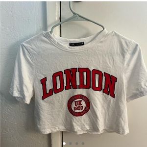 zara london crop tshirt